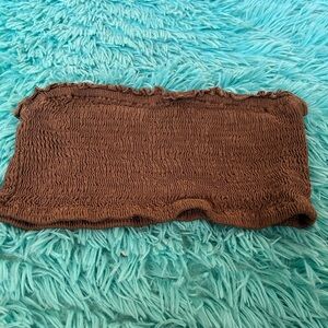 SHEIN Olive Smocked Tube Top